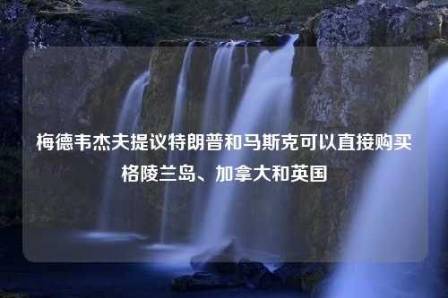 梅德韦杰夫提议特朗普和马斯克可以直接购买格陵兰岛、加拿大和英国