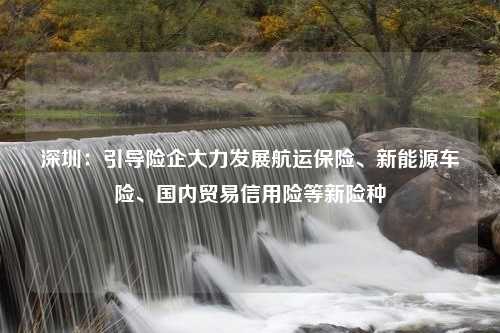 深圳：引导险企大力发展航运保险、新能源车险、国内贸易信用险等新险种