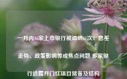 一月内16家上市银行被调研61次：息差走势、政策影响等成焦点问题 多家银行透露开门红项目储备及结构