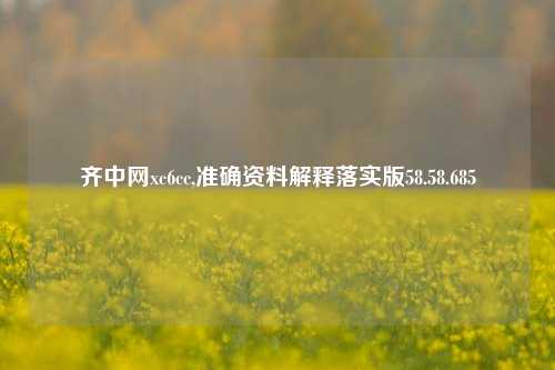 齐中网xc6cc,准确资料解释落实版58.58.685