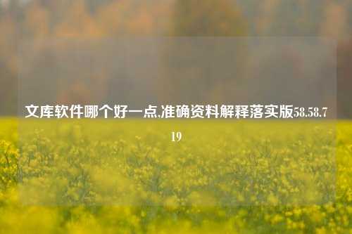 文库软件哪个好一点,准确资料解释落实版58.58.719