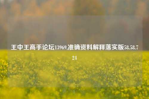 王中王高手论坛13969,准确资料解释落实版58.58.724