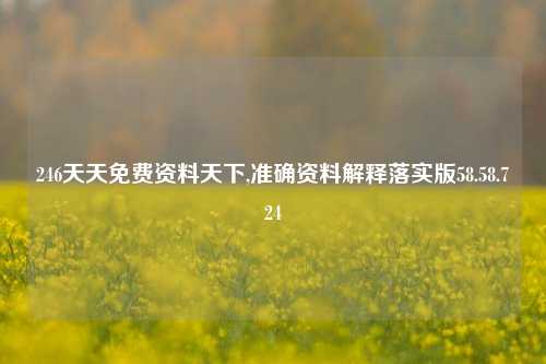 246天天免费资料天下,准确资料解释落实版58.58.724