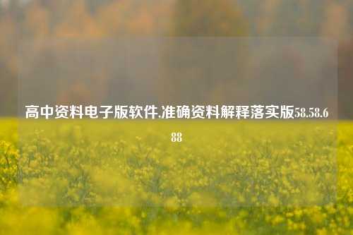 高中资料电子版软件,准确资料解释落实版58.58.688