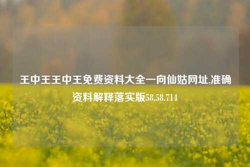 王中王王中王免费资料大全一向仙姑网址,准确资料解释落实版58.58.714