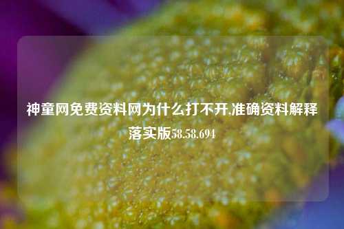 神童网免费资料网为什么打不开,准确资料解释落实版58.58.694