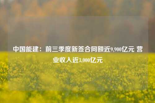 中国能建：前三季度新签合同额近9,900亿元 营业收入近3,000亿元